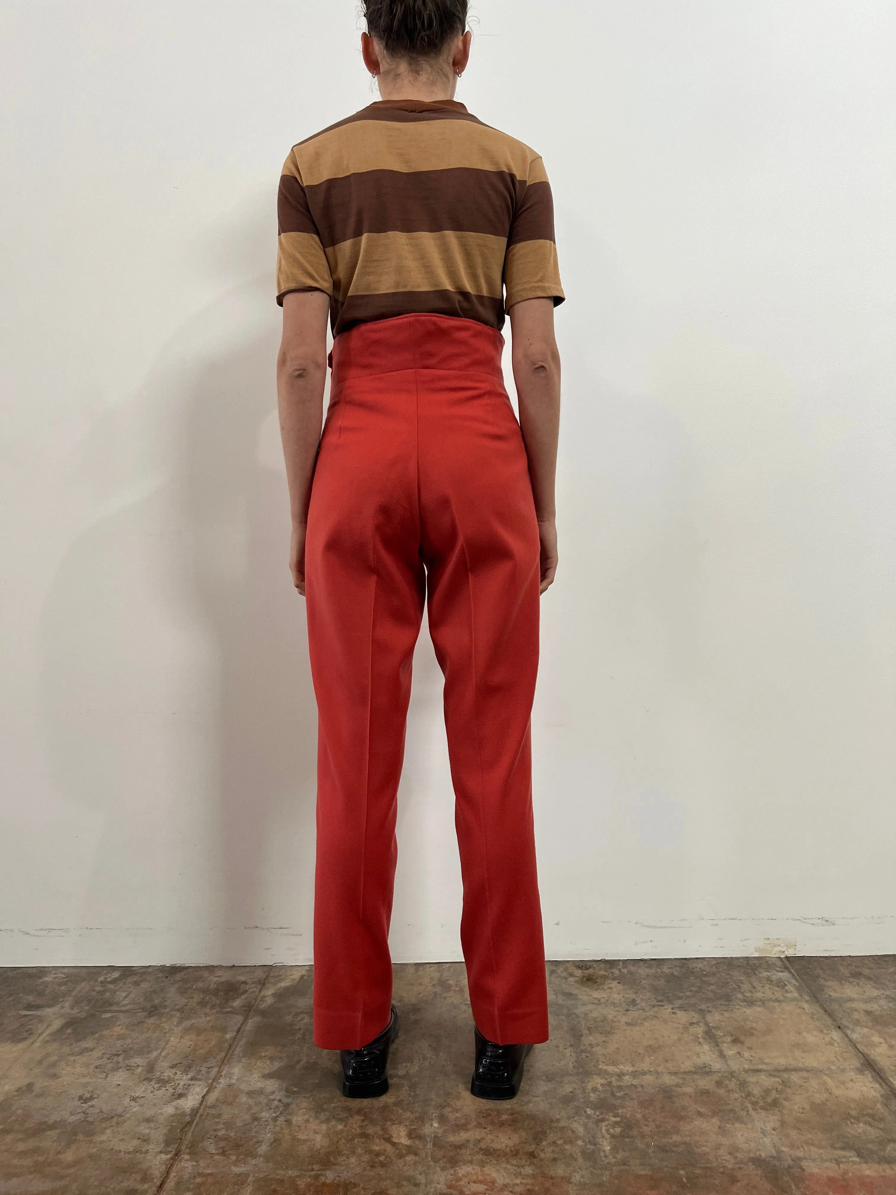 French Custom Opera High-Waist Wool Trousers
