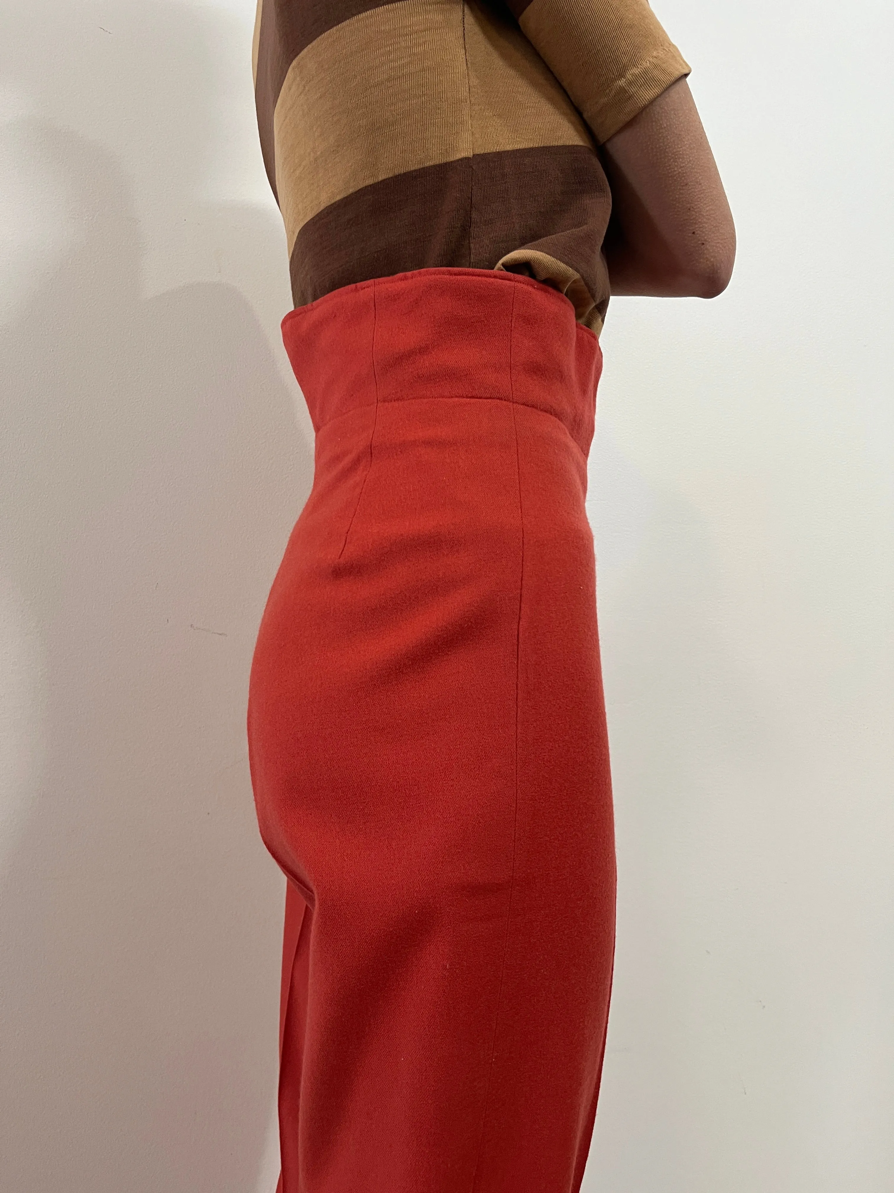 French Custom Opera High-Waist Wool Trousers
