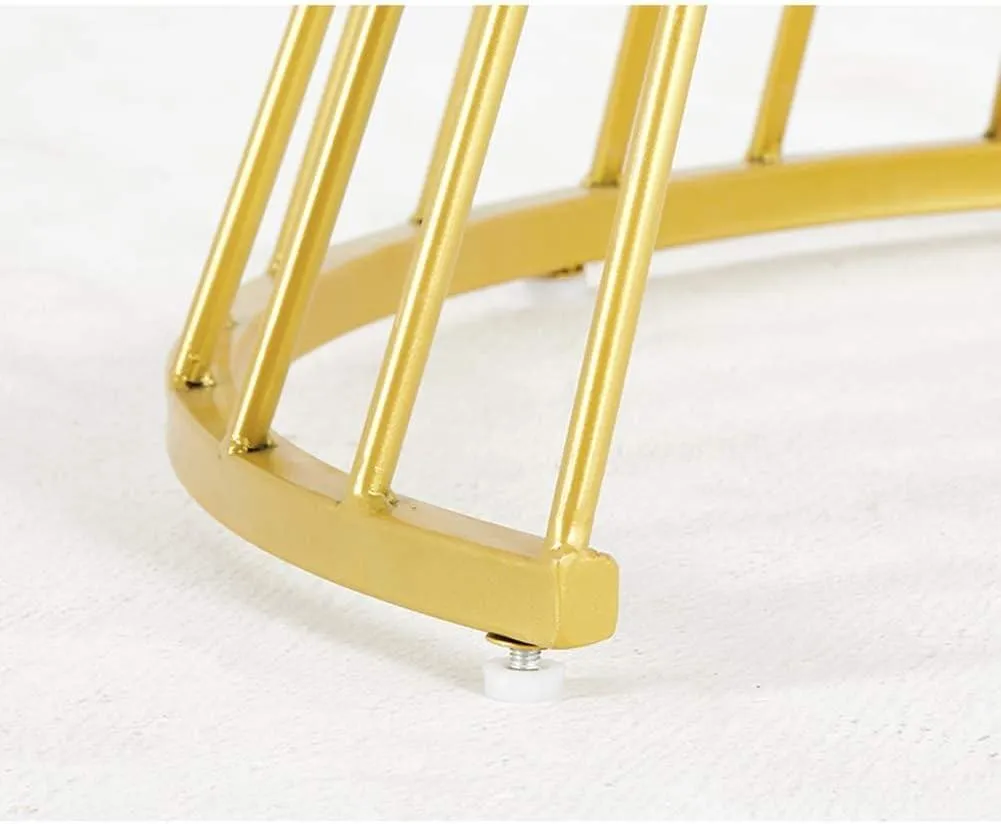 Golden Circular Iron Nesting Table| Center Table Set of 2 With Italian Nano Marble Top