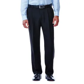 Haggar Mens Classic fit Dress Pants 34 / 29 Black Solid