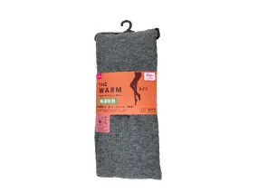 Heat-Generating and Moisture-Absorbing Tights - M to L - Charcoal - Plane -