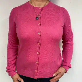 Hot Pink Cashmere Cardigan Large