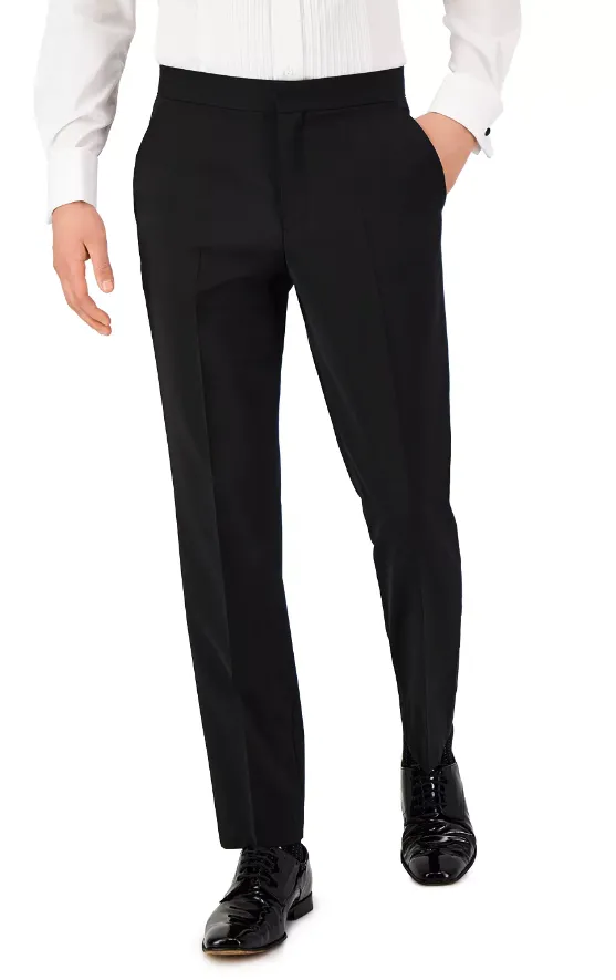 Hugo Boss Mens Modern fit Dress Pants 34 / 30 Black Solid
