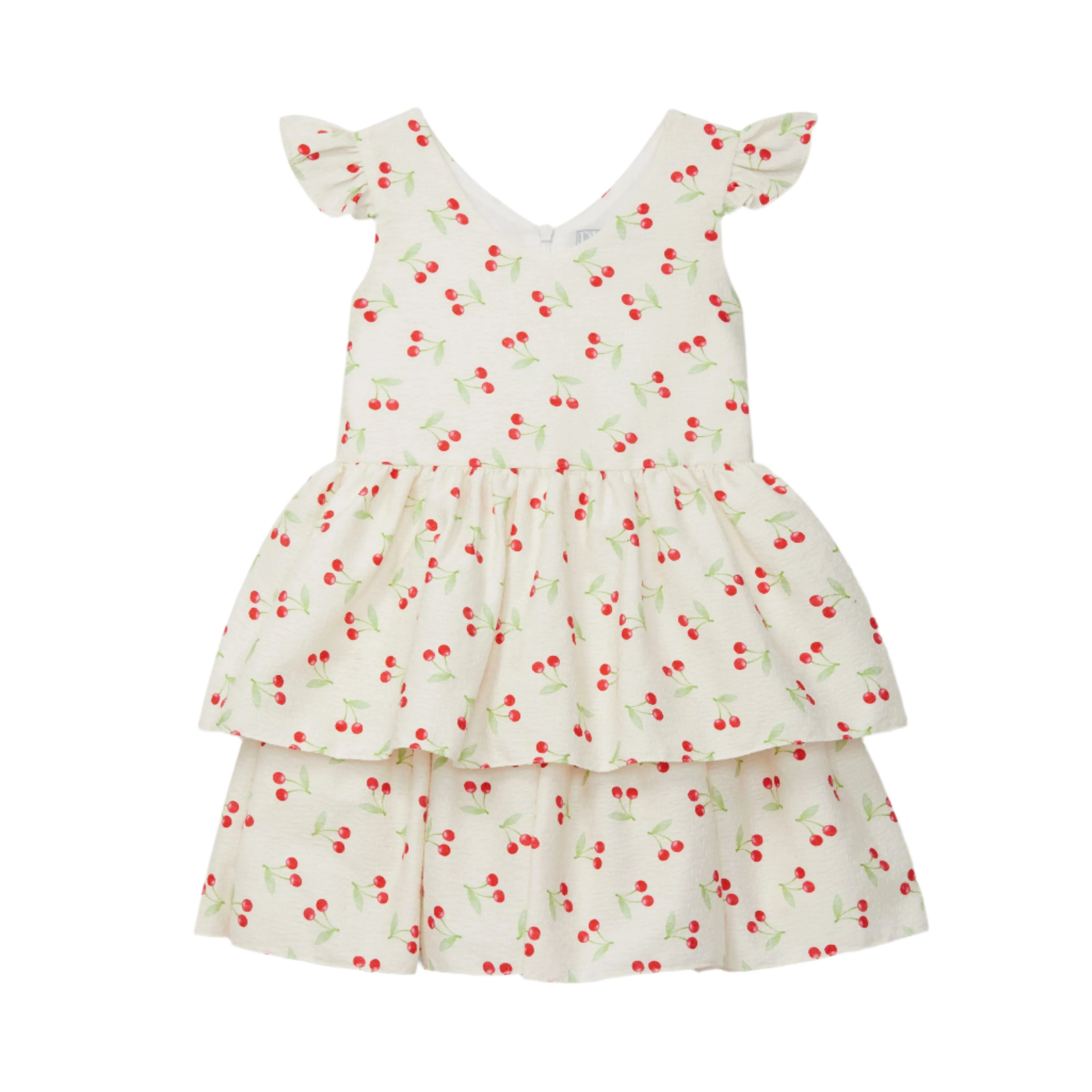 Ivory Cherries Layered Dress