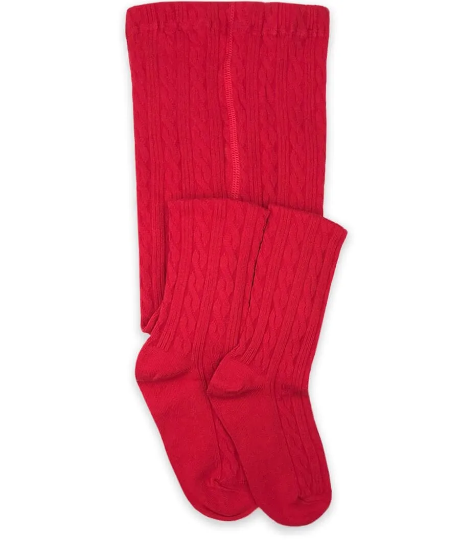 Jefferies Socks Red Classic Cable Tights