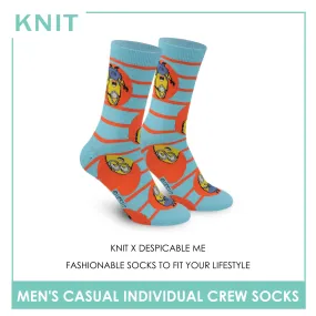 Knit Men's Minions Cotton Light Performance Crew Socks 1 pair KMDM1405