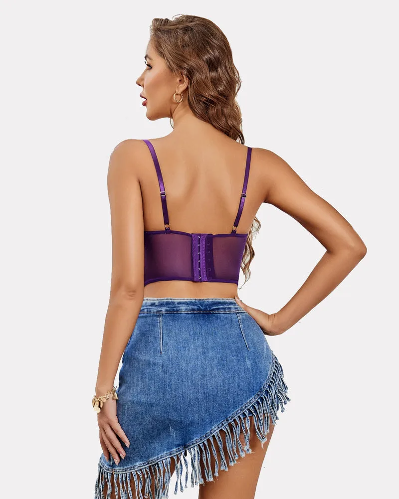 Lace Underwired Racerback Crop Top