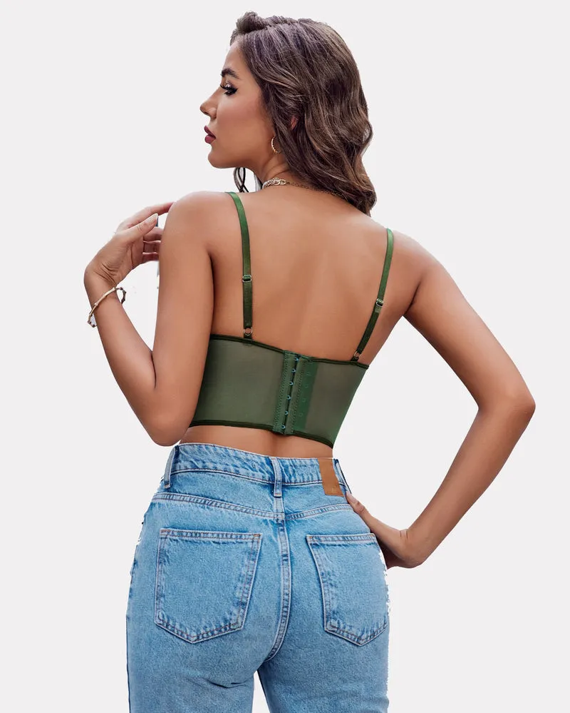 Lace Underwired Racerback Crop Top