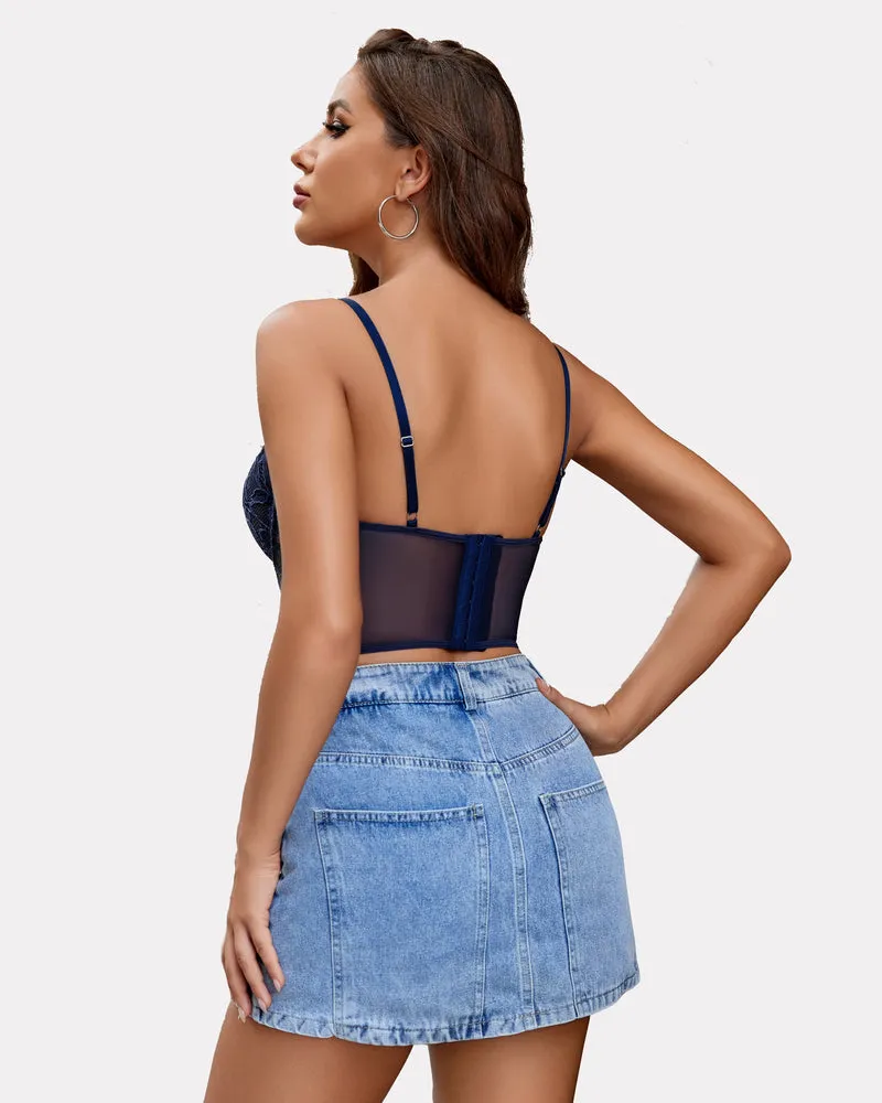 Lace Underwired Racerback Crop Top