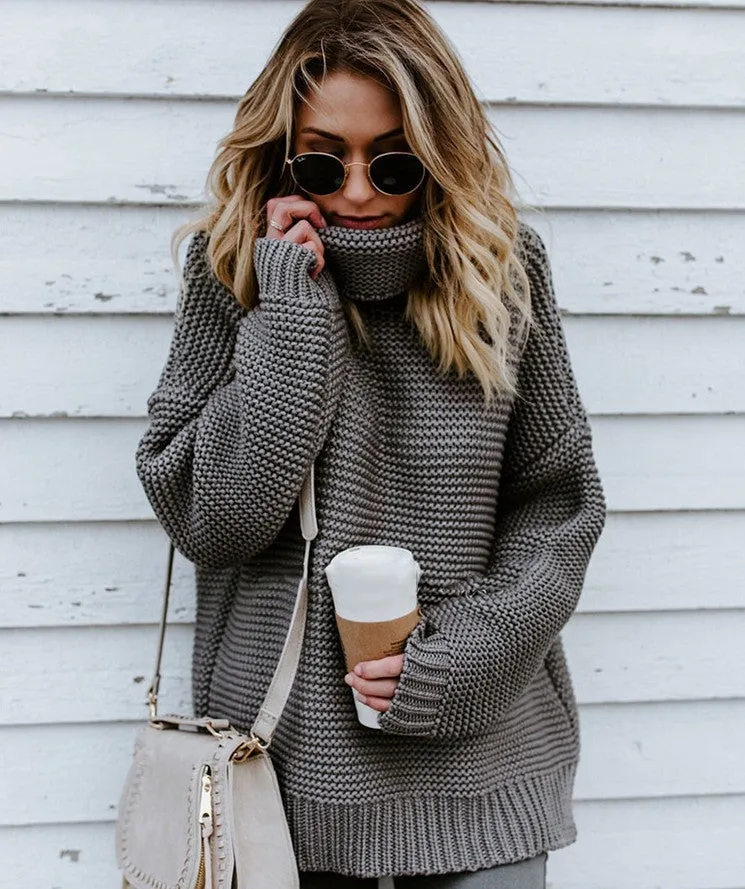 Lined Turtleneck Sweater