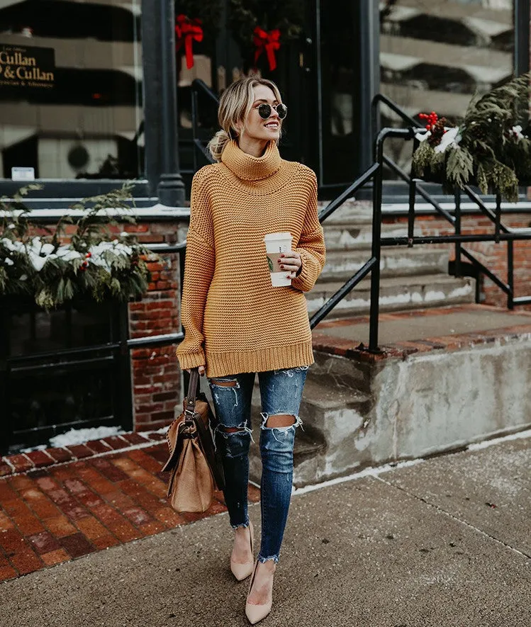 Lined Turtleneck Sweater
