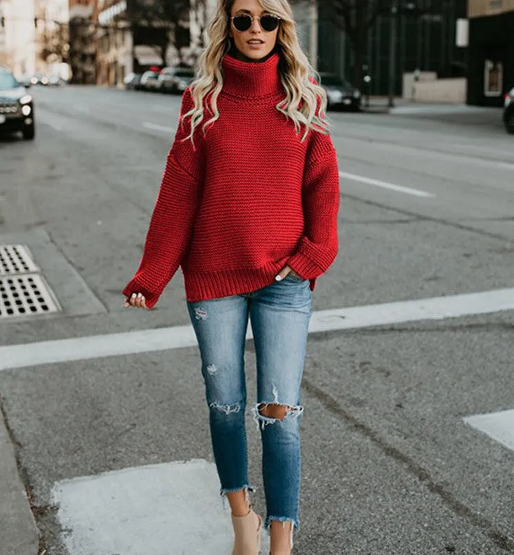 Lined Turtleneck Sweater