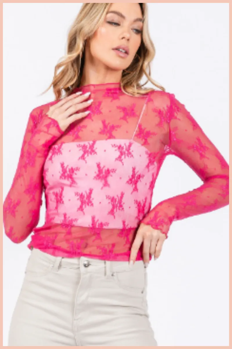 Longsleeve Floral Lace Top