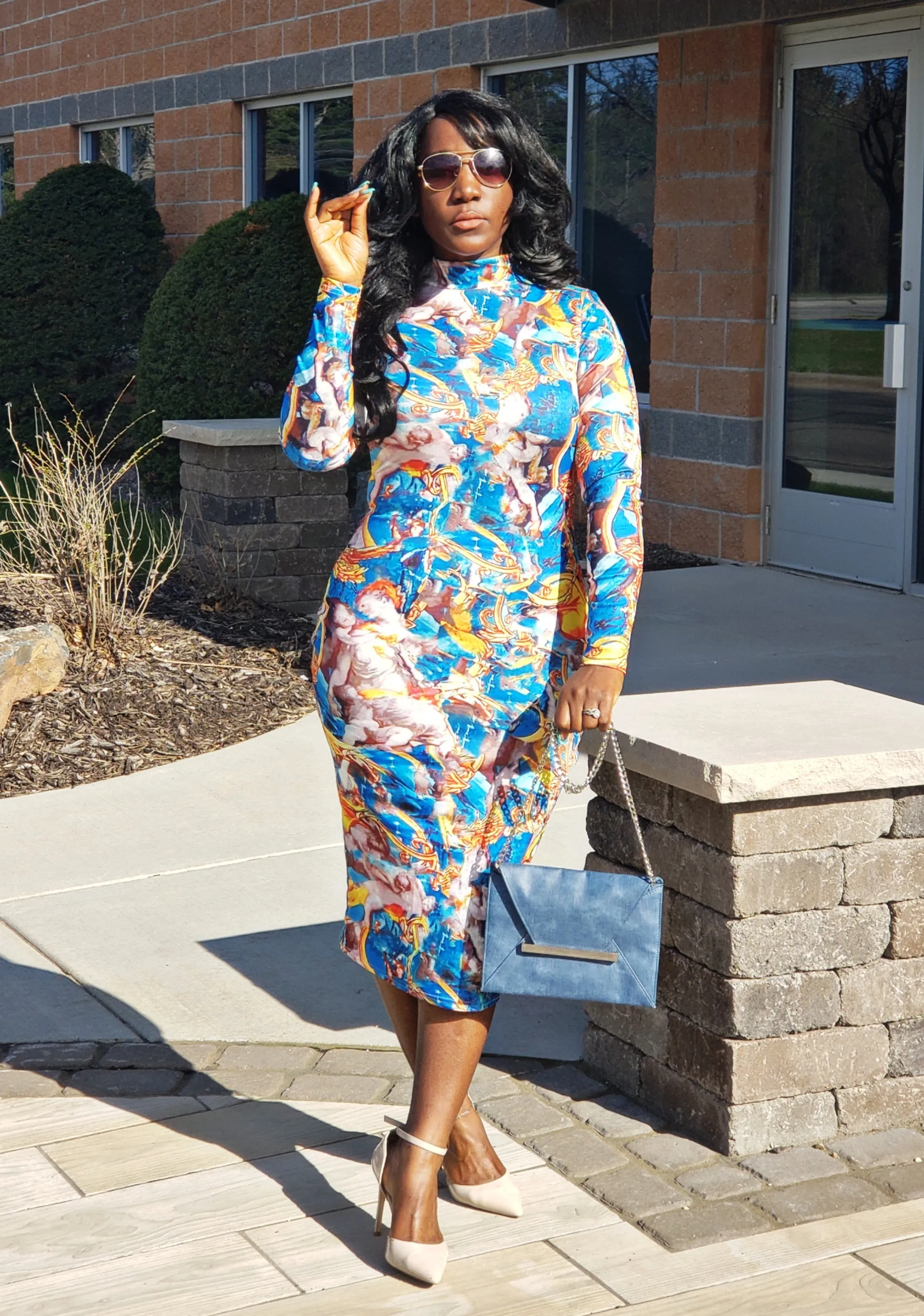 Maeve Bodycon Dresses for Women - Unique Print Pencil Midi Dress