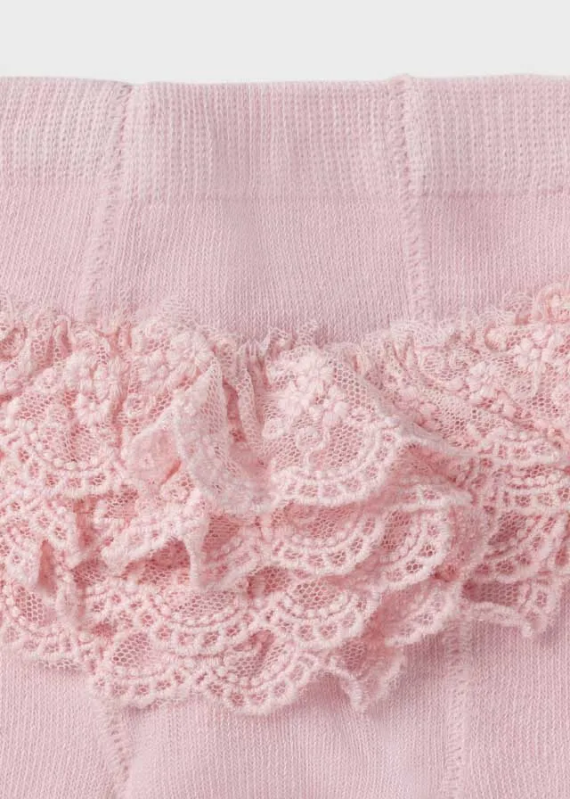 Mayoral Ruffle Rose Pink Baby Tights