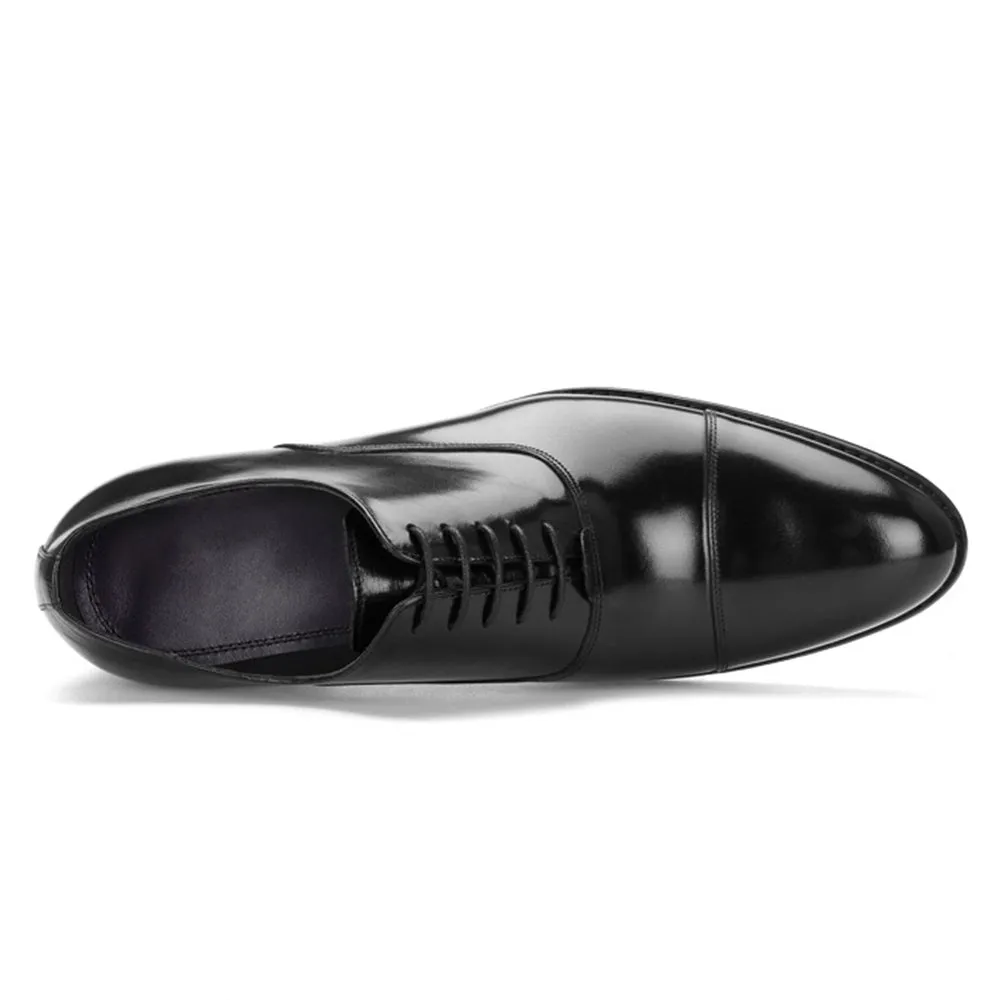 Men Captoe Lace Up Black Formal Shoes
