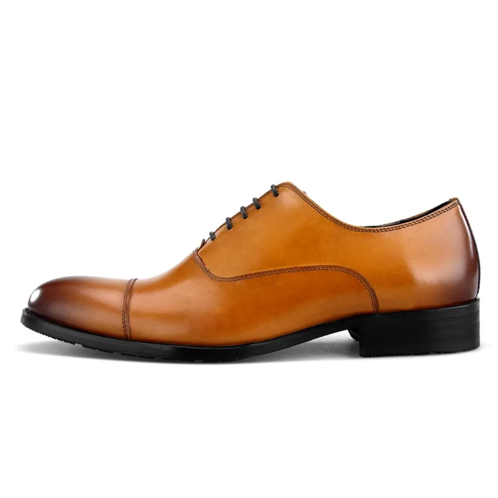 Men Captoe Lace Up Black Formal Shoes