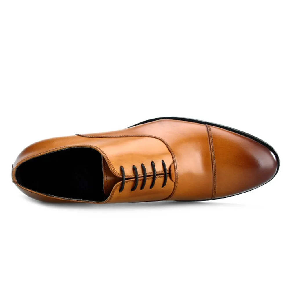 Men Captoe Lace Up Black Formal Shoes