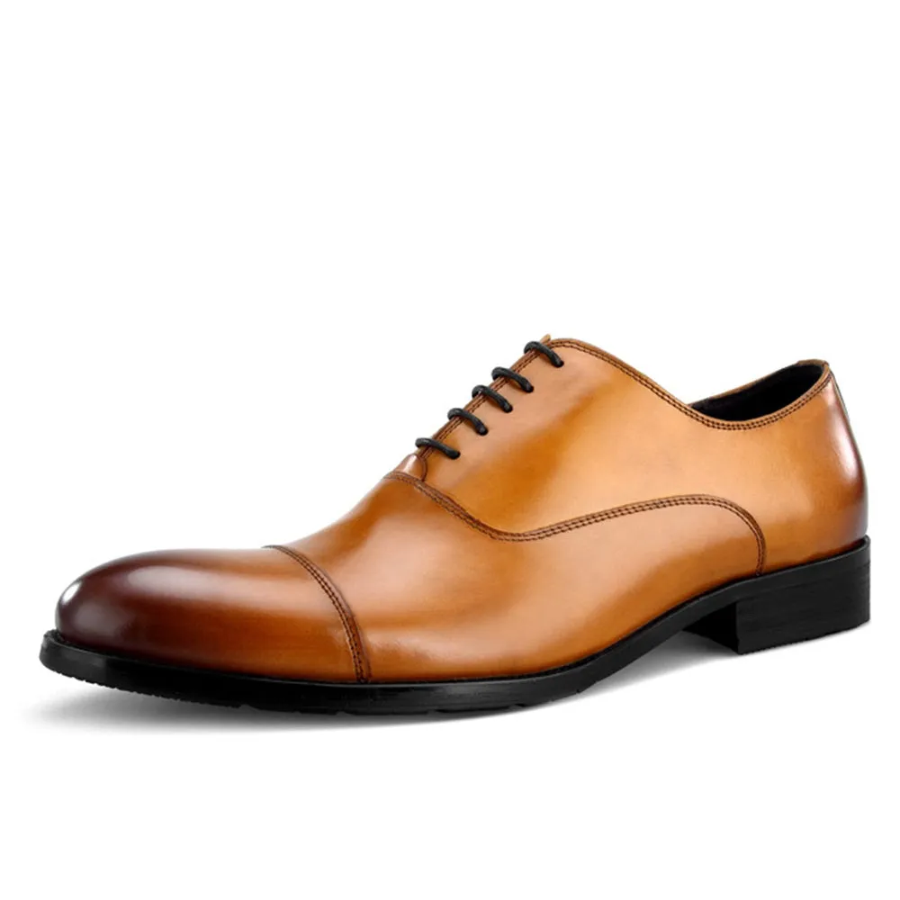 Men Captoe Lace Up Black Formal Shoes