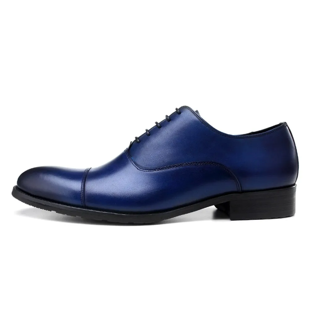 Men Captoe Lace Up Black Formal Shoes
