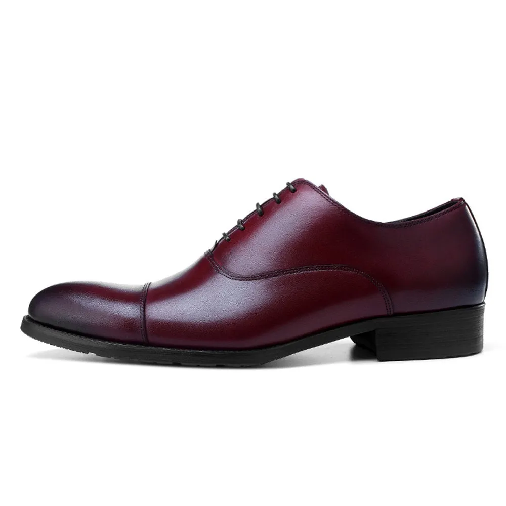 Men Captoe Lace Up Black Formal Shoes