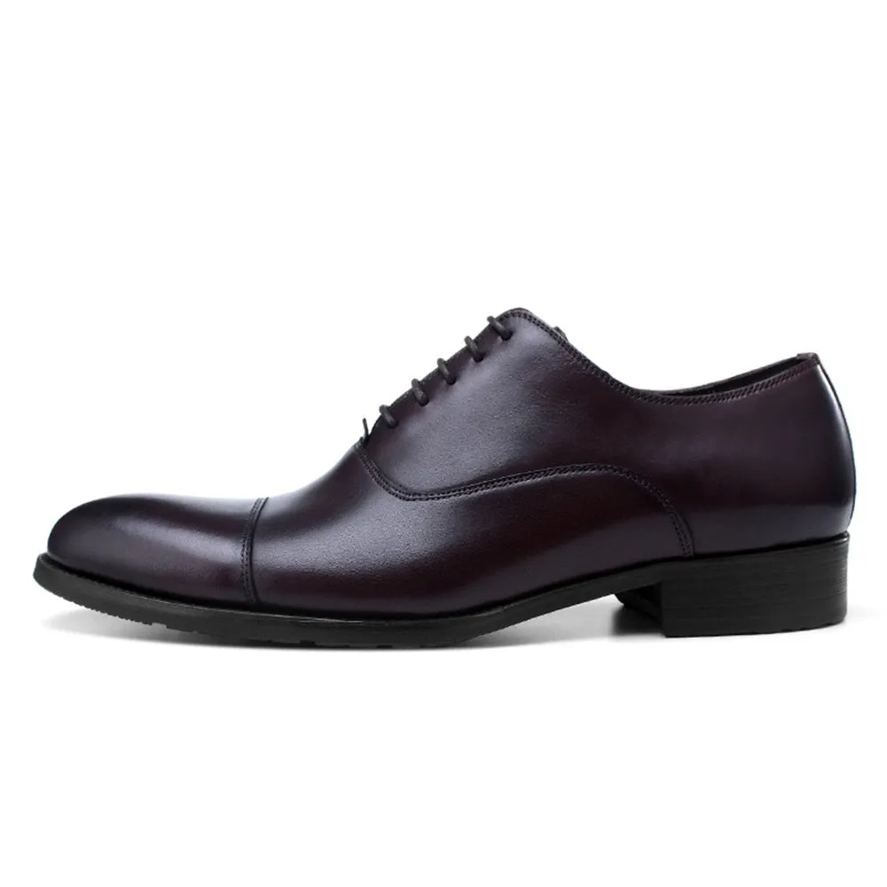 Men Captoe Lace Up Black Formal Shoes