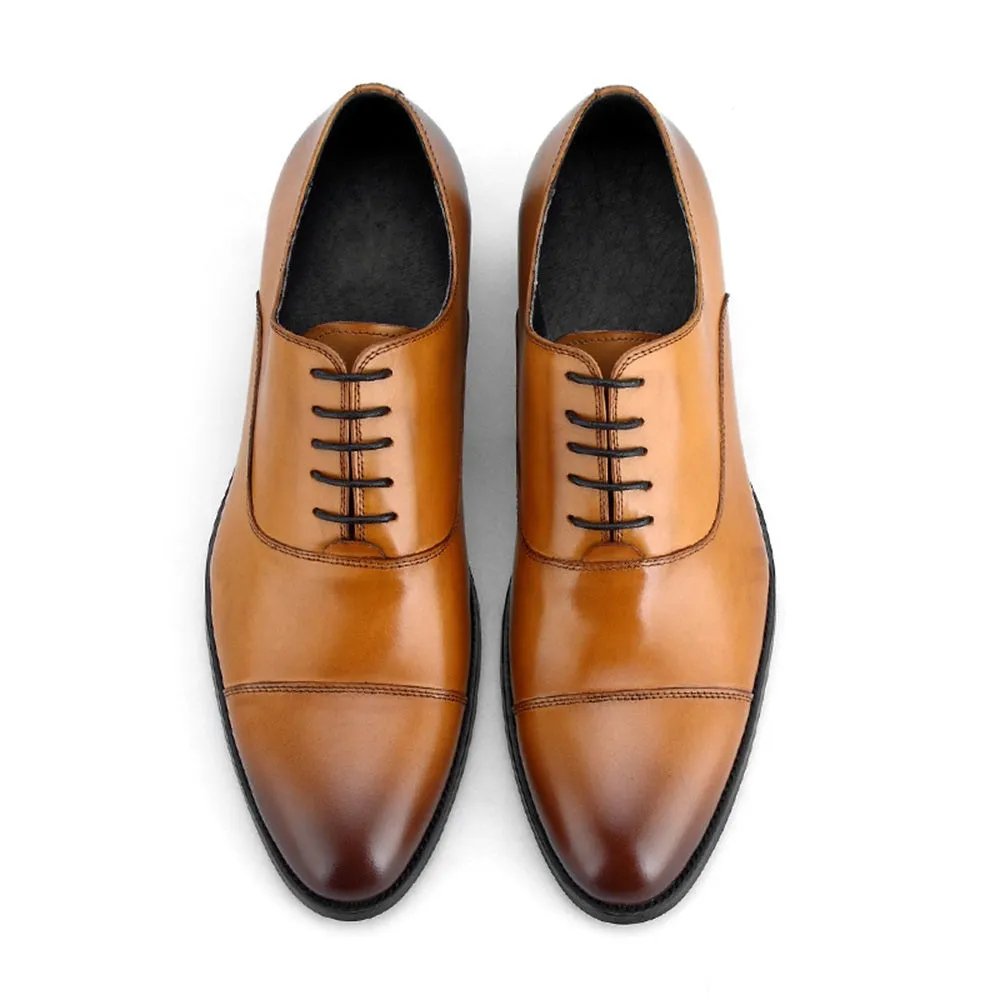 Men Captoe Lace Up Black Formal Shoes