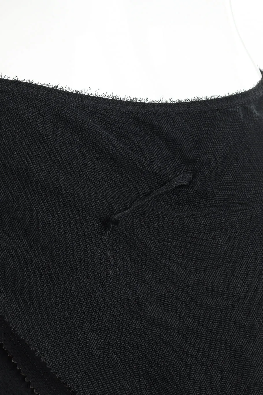 Mesh Overlay Jagged Hem Skirt