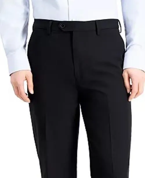 Nautica Mens Modern fit Dress Pants 34 / 32 Black Solid Stretch