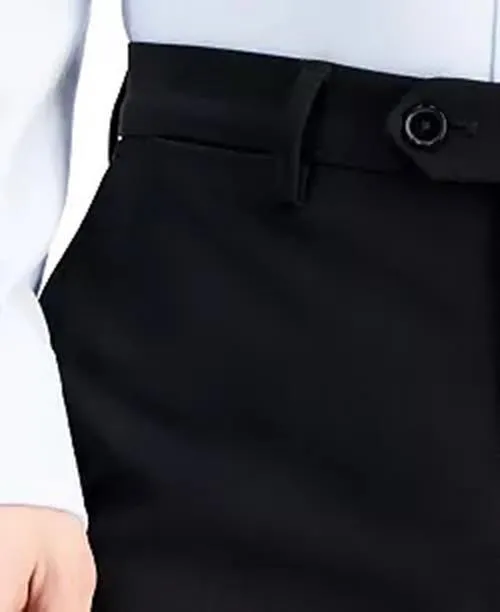 Nautica Mens Slim fit Dress Pants 44 / 32 Black Solid Stretch