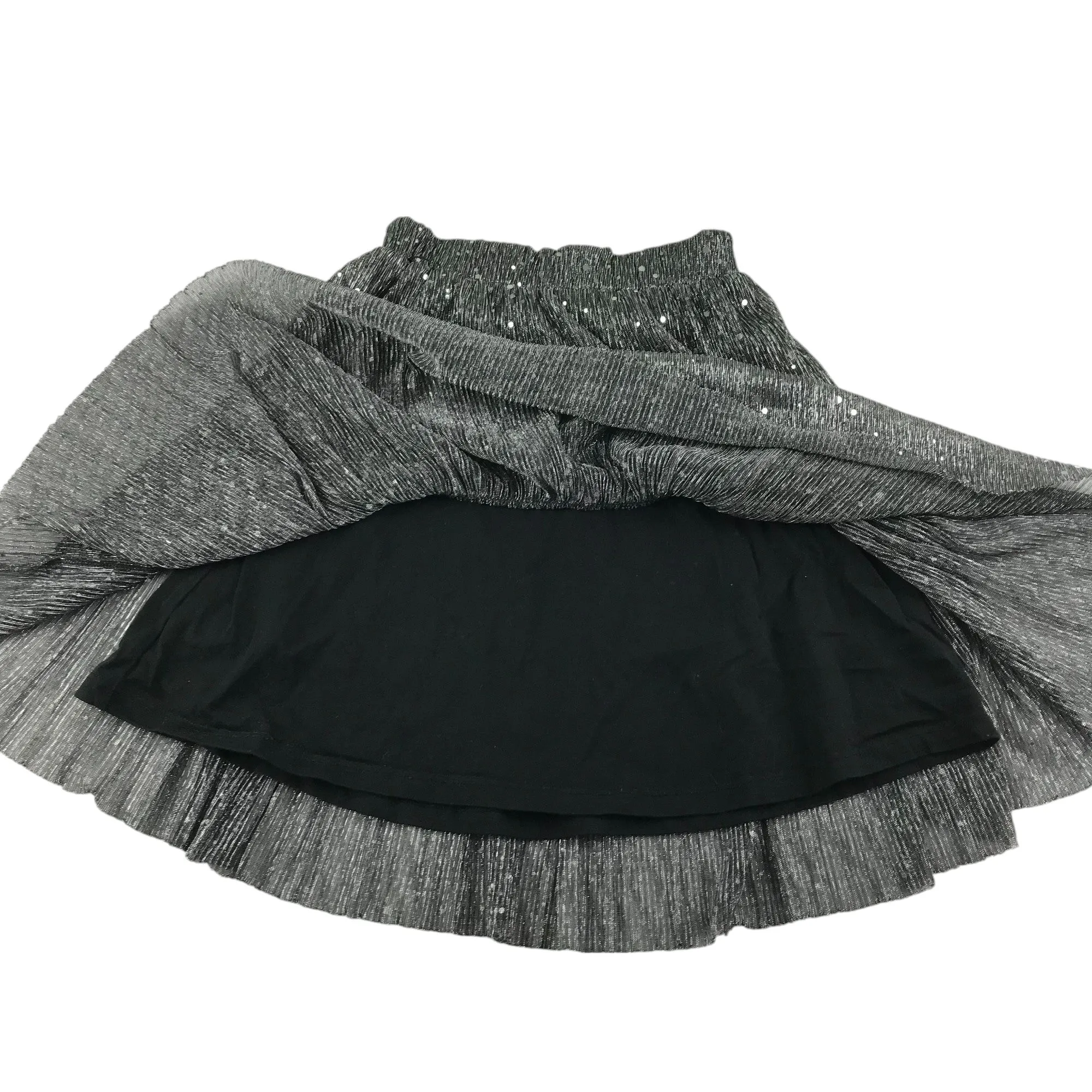 Next skirt 6-7 years silver glittery mesh layered