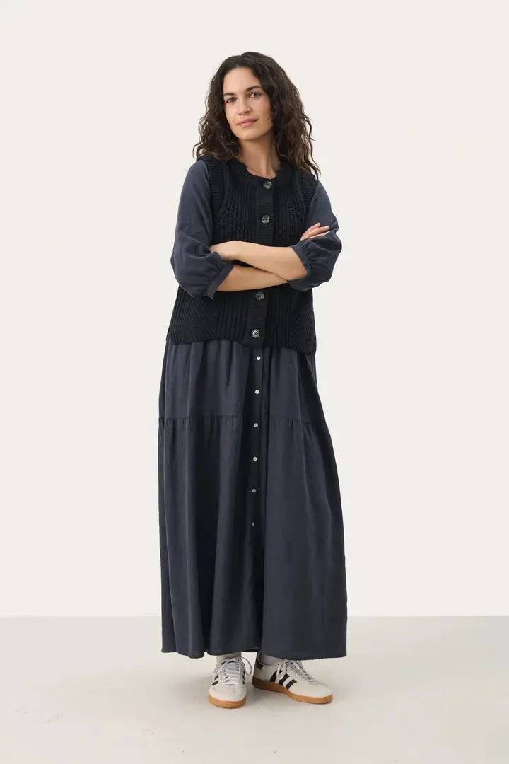 Part Two Noemie knitted waistcoat Dark Navy