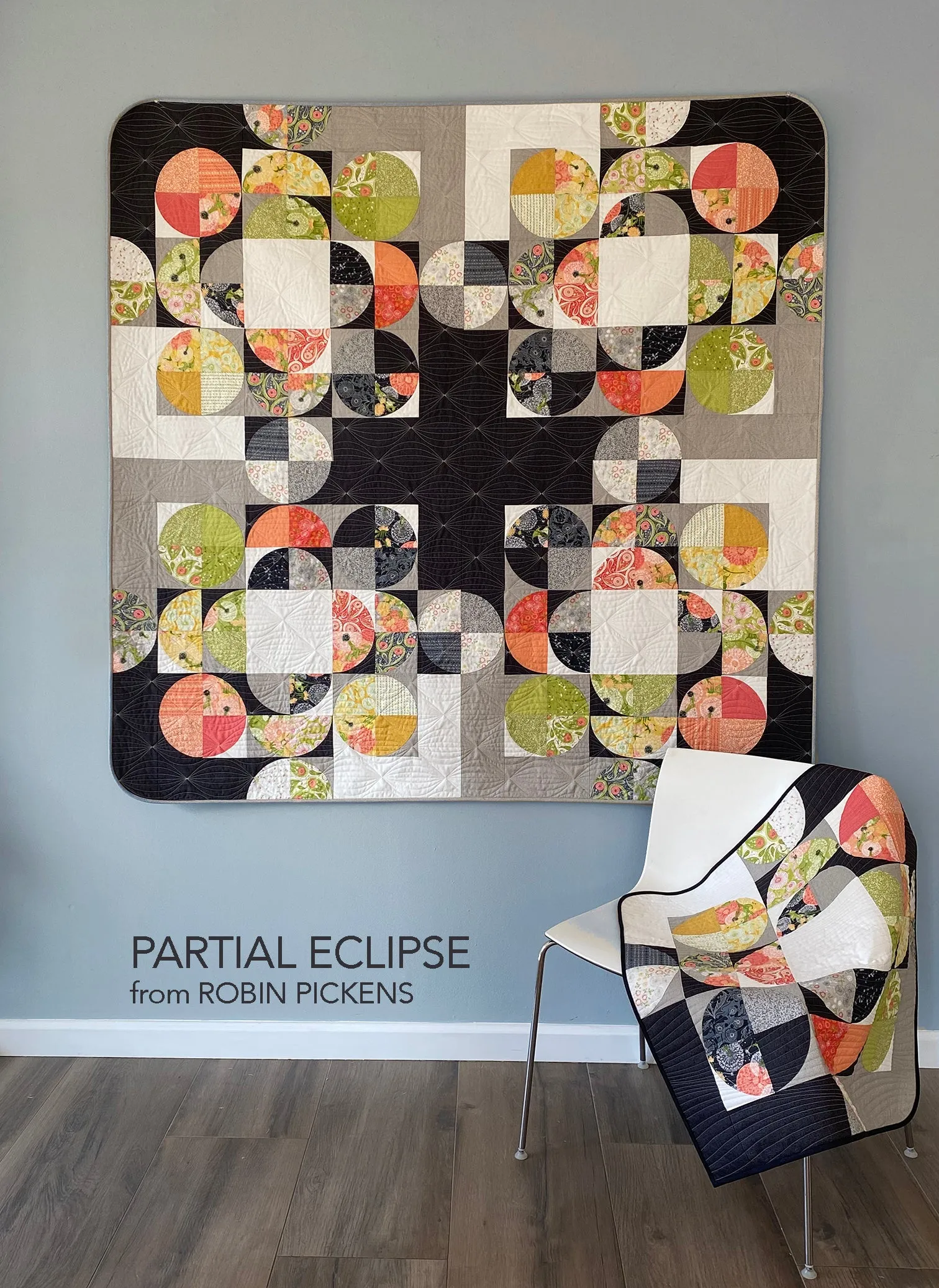 Partial Eclipse (digital pdf) quilt pattern with paper template