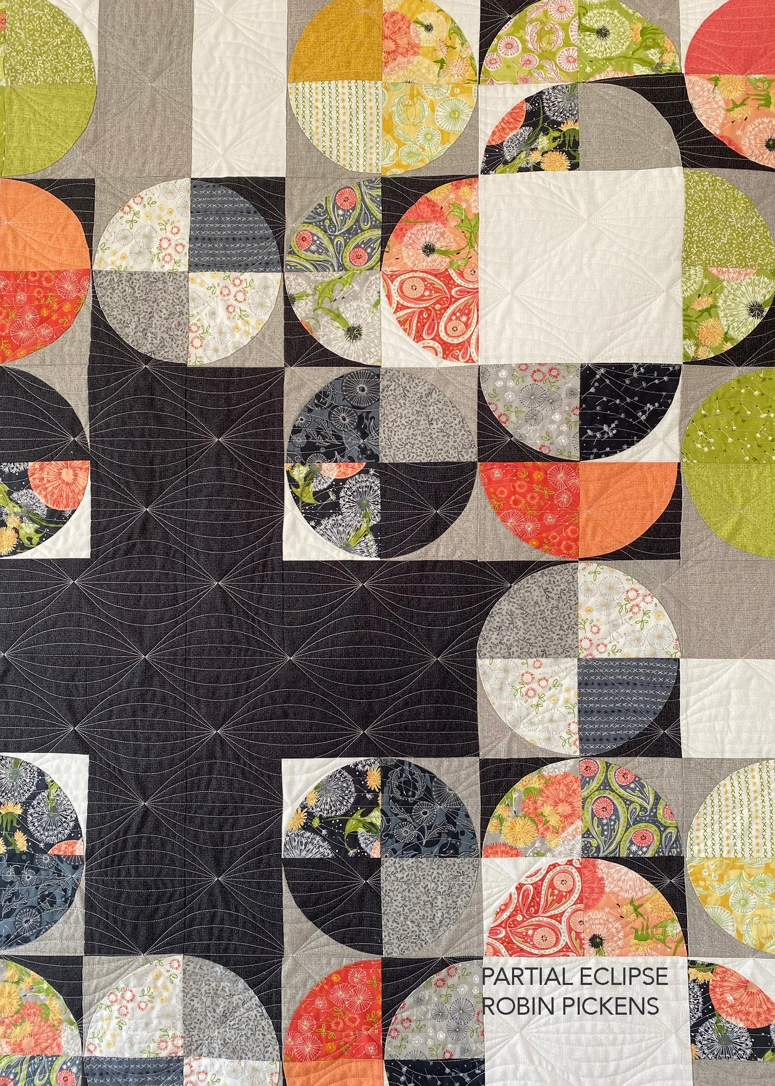 Partial Eclipse (digital pdf) quilt pattern with paper template