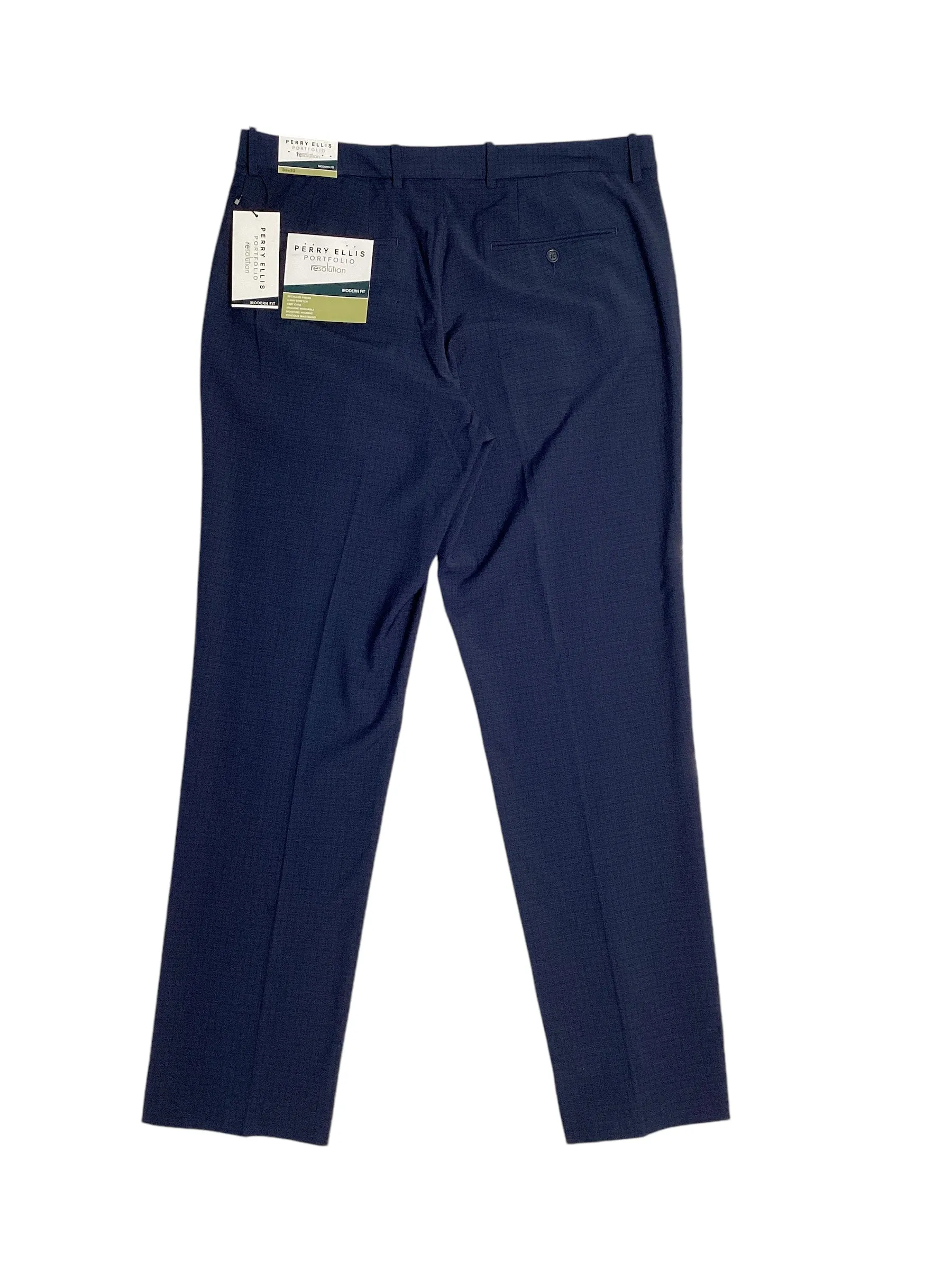 Perry Ellis Portfolio Men's Modern Fit Suit Dress Pants Navy Blue 33 x 32