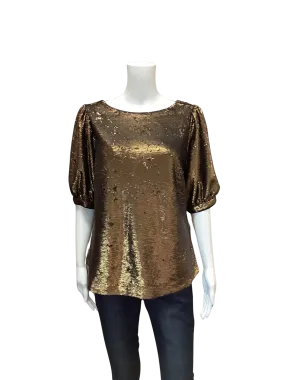 Ralph Lauren Women's Top Gold Shimmer Size: M