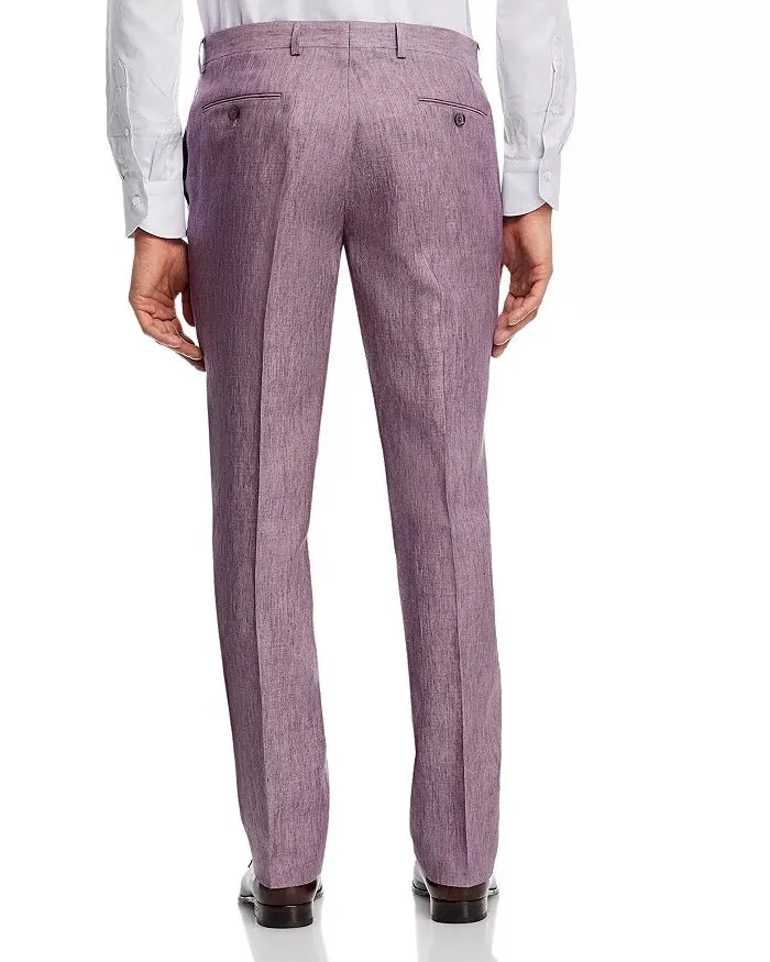 Robert Graham Mens Delave Slim Fit Linen Suit Dress Pants Size 32 Purple