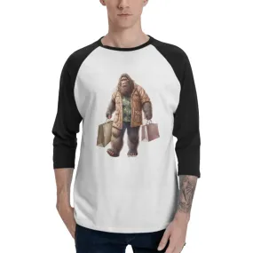 Sasquatch / Bigfoot Shopping, 3/4 Sleeve Baseball Shirt