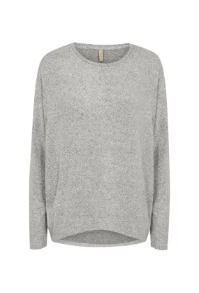Soya Concept SC-Biara 1 24788-20 99110 Soft Round Neck Jumper Light Grey