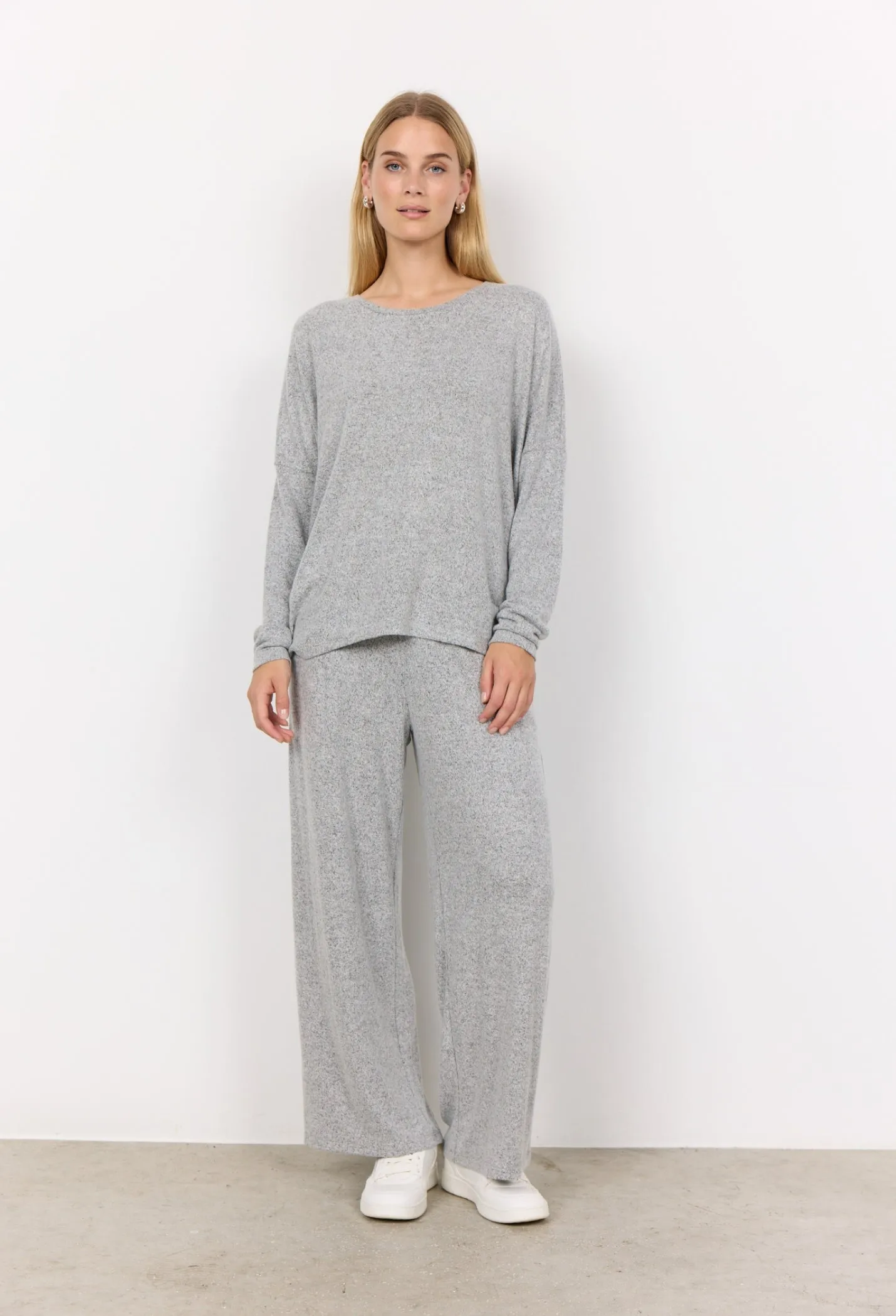 Soya Concept SC-Biara 1 24788-20 99110 Soft Round Neck Jumper Light Grey