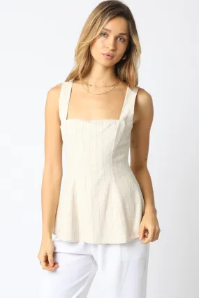 Square-Neck Stripe Top
