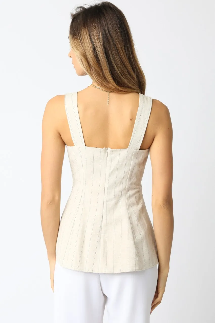 Square-Neck Stripe Top