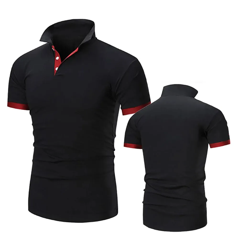 Summer Hollow Collar Short Sleeve Polo Shirt