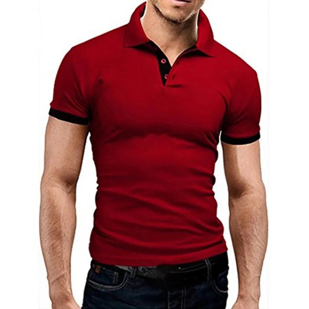 Summer Hollow Collar Short Sleeve Polo Shirt