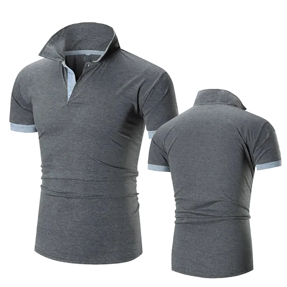 Summer Hollow Collar Short Sleeve Polo Shirt