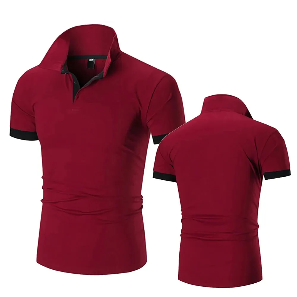 Summer Hollow Collar Short Sleeve Polo Shirt