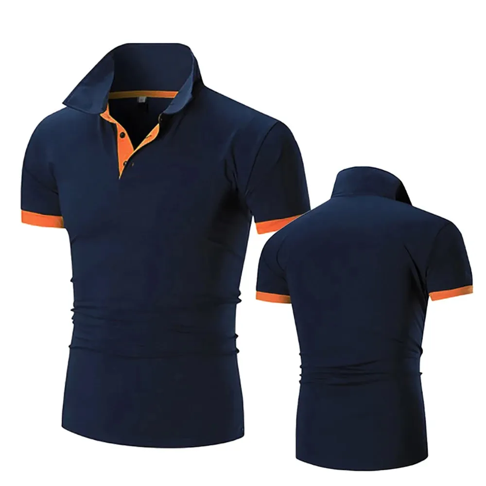 Summer Hollow Collar Short Sleeve Polo Shirt