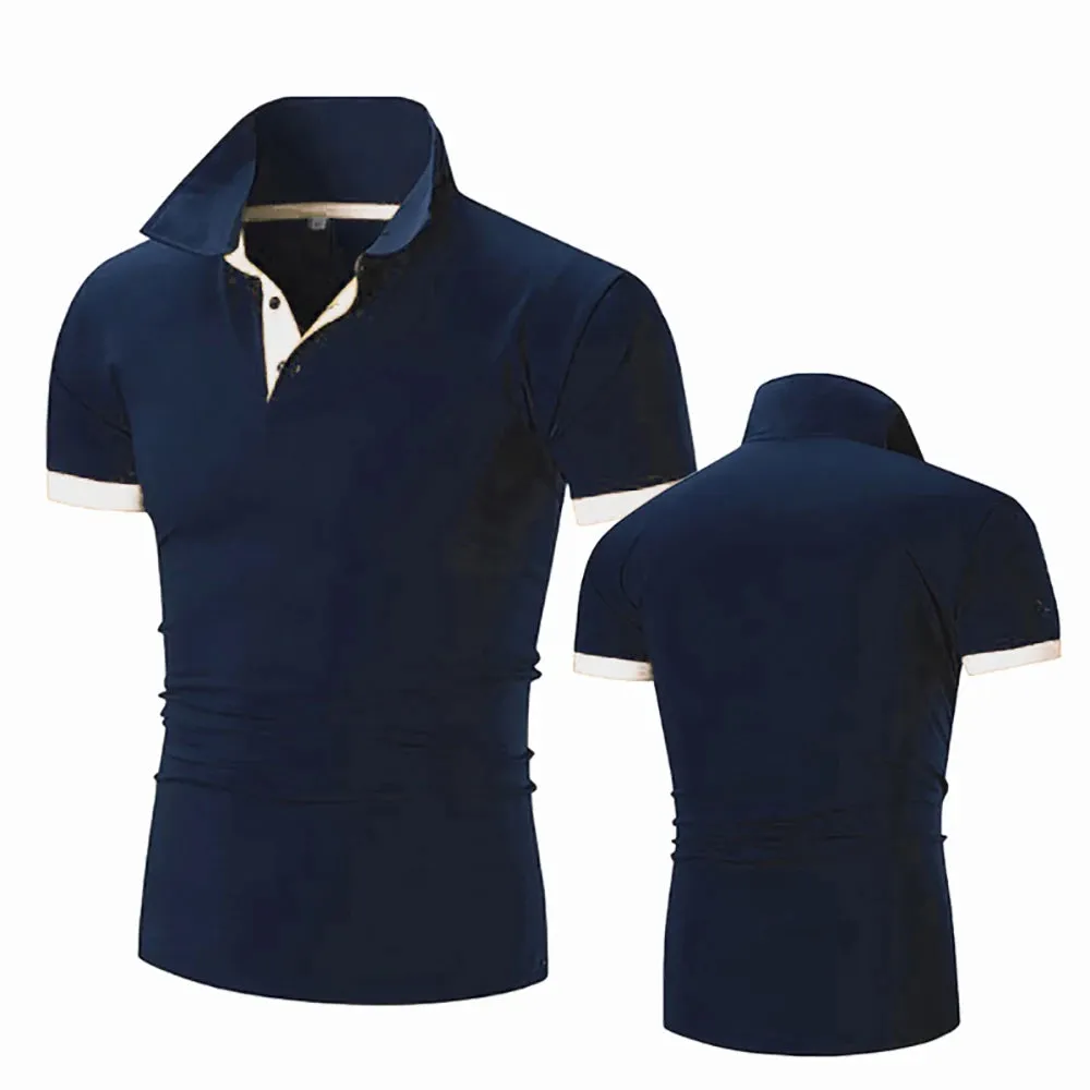 Summer Hollow Collar Short Sleeve Polo Shirt