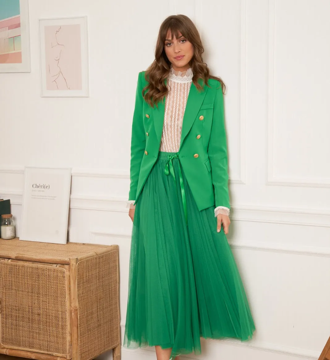 Tessa Tulle Skirt Green