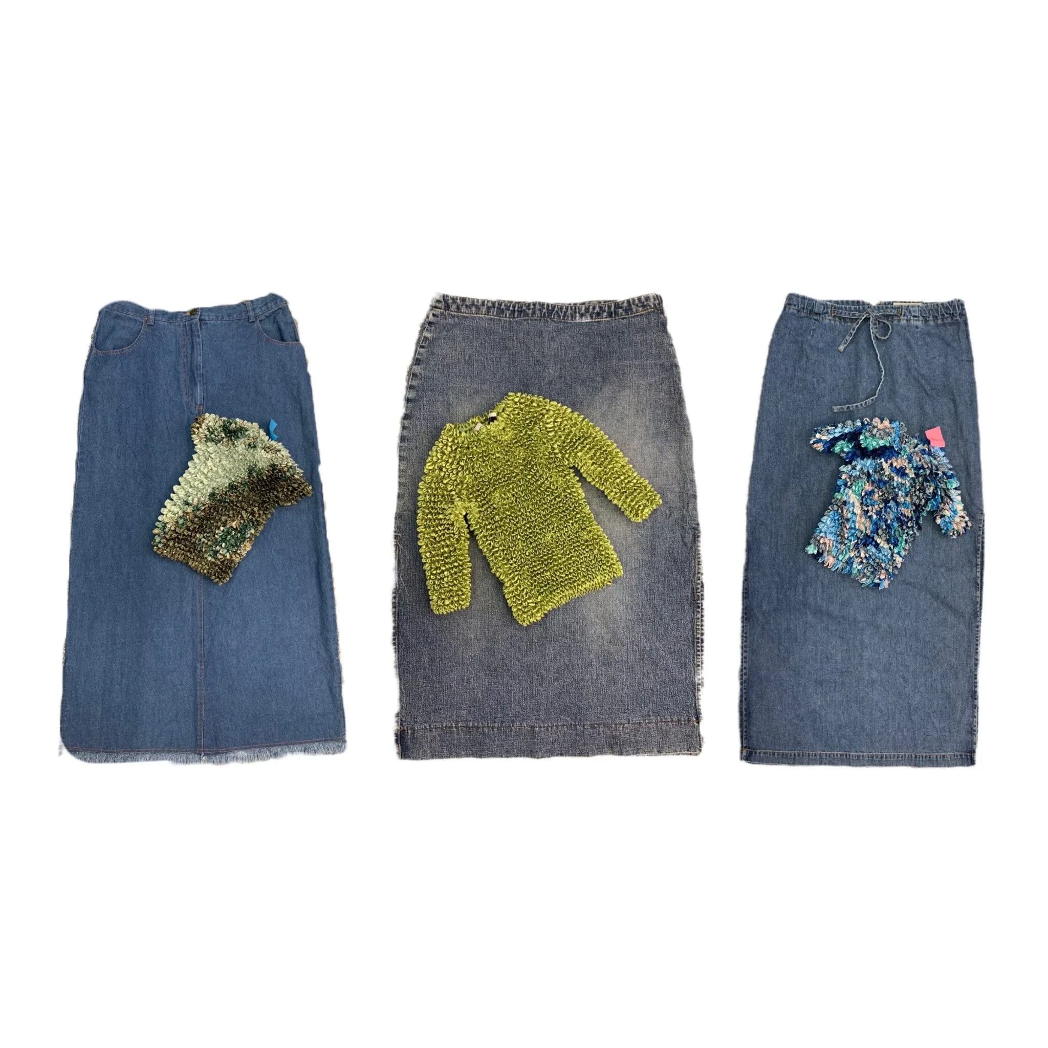 Unique Bubble Tops and Denim Skirts Y2k mixed(RX-618)
